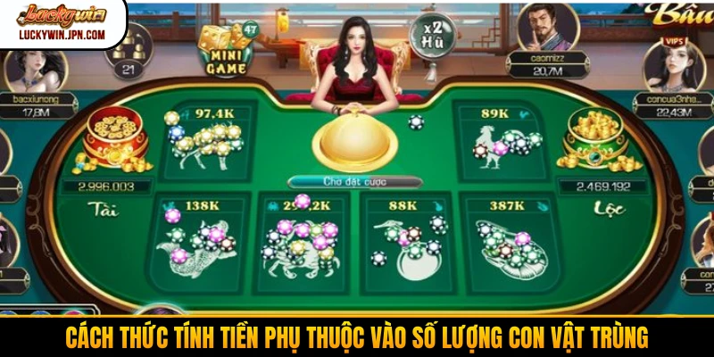 Cách thức tính tiền phụ thuộc vào số lượng con vật trùng